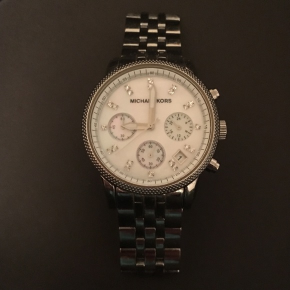 Michael Kors Stainless Steel Watch with Crystals